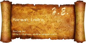 Harman Endre névjegykártya